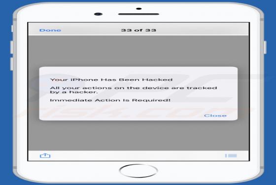 Pop-up Arnaque Your iPhone Has Been Hacked (Mac)