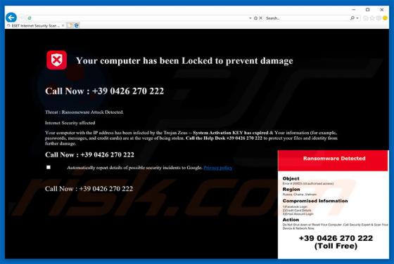 Virus POP-UP Your Computer Has Been Locked